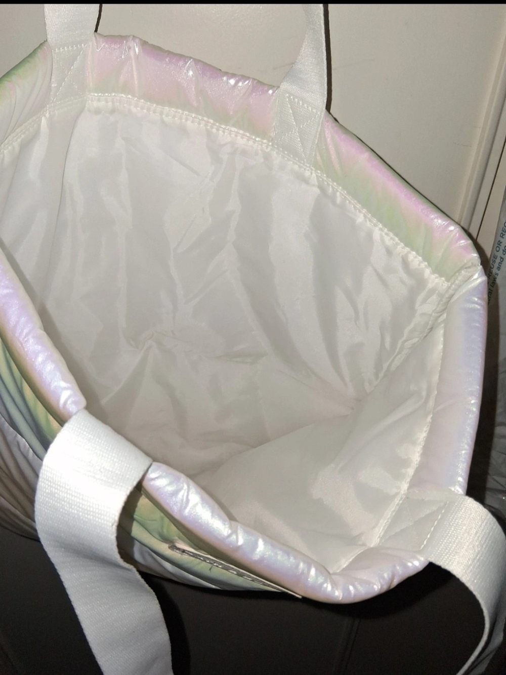 Bath & Body Works Iridescent Pastel Puffer Tote with White Straps - Picture 4 of 4